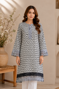 Black & White Printed Lawn Kurta