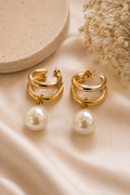Luxury Gold Pearl Drop Earrings for Women
