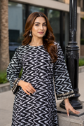 Black & White Printed 2 Piece Suit for Women