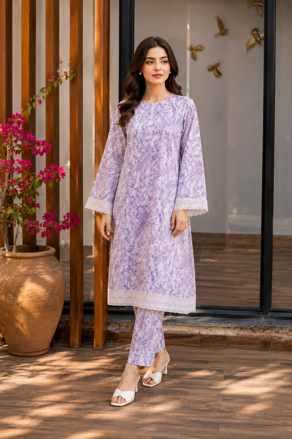 Lavender Bloom Premium 2 Piece Lawn Suit