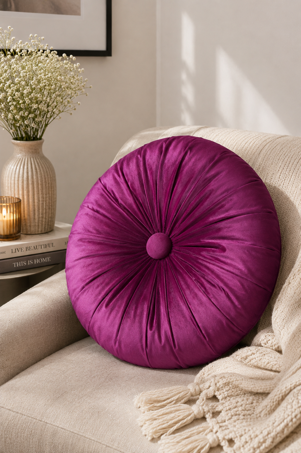 Luxury Round Velvet Cushion